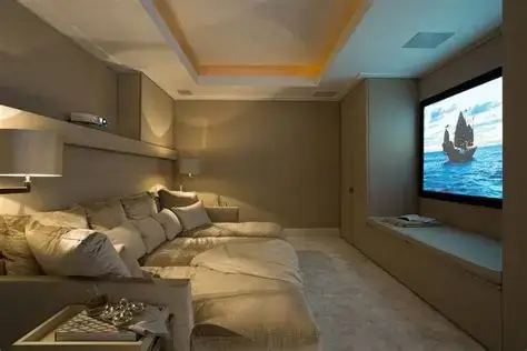 sala de home theater com cinema em casa instalado em Sao Paulo